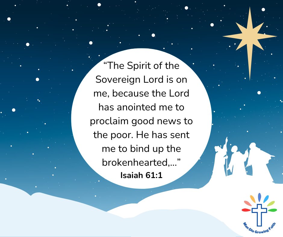 ✨ Day 12 - Jesus would be sent to heal the broken-hearted.
📖 Jesus embodies this prophecy when he references the passage in Luke 4:18-19.
#MDGFAdvent