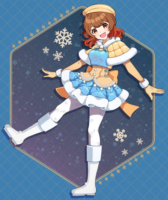 クリスマス佑芽ちゃん!立ち絵描くの大好きだけど、背景が毎度悩んで悩んで…。オシャ〜な背景を描けるようになりたい#学マス #花海佑芽 