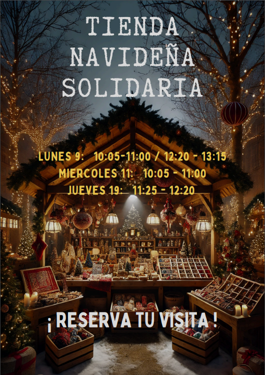 iesavellaneda's tweet photo. Del 9 al 20 de Dic. te invitamos a participar en nuestro Mercadillo Solidario. La recaudación será destinada a apoyar la labor de ONG’s como Oxfam Intermón. Haz tus compras navideñas.
Estamos en la Tienda de Comercio, situada junto a la enfermería del centro. 
¡Te esperamos!🎅🎄 https://t.co/XknXYkd8me