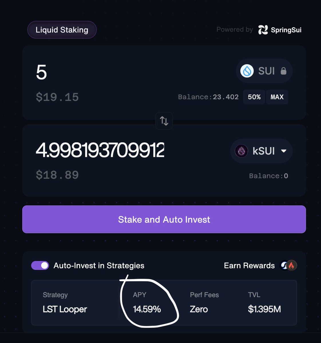 KriyaDEX's tweet image. The floodgates are now open for a while, no rush🧘

&amp;gt; 3x $kSUI staking APY
&amp;gt; 3x supply emissions (compounded)
&amp;gt; 2x MAYA points 🔥

app.kriya.finance/ksui
[make sure auto-invest in vault toggle is ON to get the above boosts]
