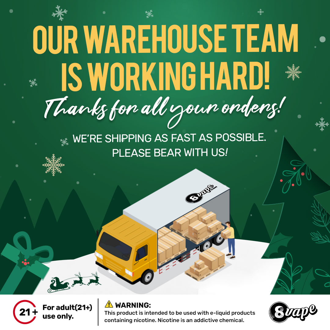 EightVape's tweet photo. Our warehouse team is working around the clock to get your orders out! 🚚 Thanks for your patience and support. We’re processing and shipping as fast as we can to get your vape gear to you ASAP.
#VapeFamily #ThankYou #VapeLife #OrderOnTheWay #EightVape #VapeNation https://t.co/lGuwcRhi1G