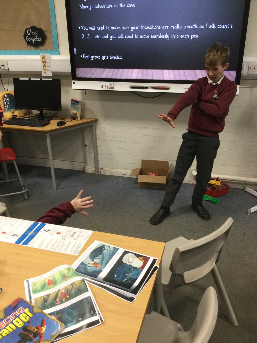 ThamesideSch's tweet photo. #sharkstps enjoyed putting together freeze frames for the pages of ‘Marcy and the Riddle of the Sphinx’ that we read today #wholeclassreading #dramaisfun https://t.co/OPu3HNJsBI