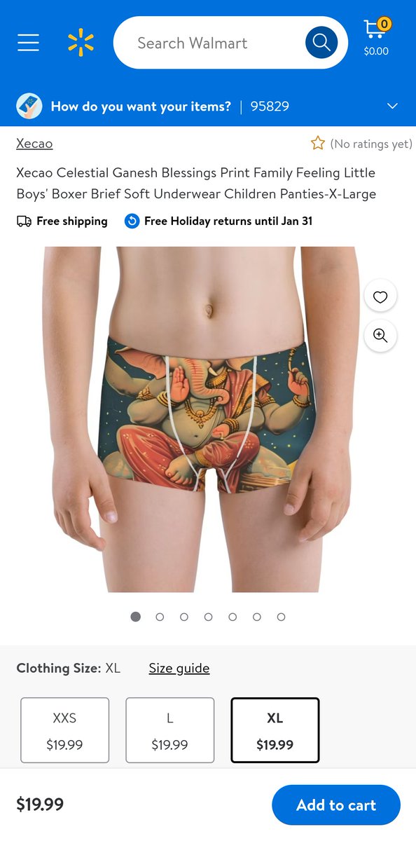 HinduJagrutiOrg's tweet photo. Depiction of Shri Ganesh, a highly revered Hindu deity, on underwear, boxers, socks, slippers etc. is deeply offensive & disrespectful to Hindus worldwide.

We strongly urge @Walmart to immediately withdraw Celestial Ganesh Blessings collection & issue a formal apology to Hindus.