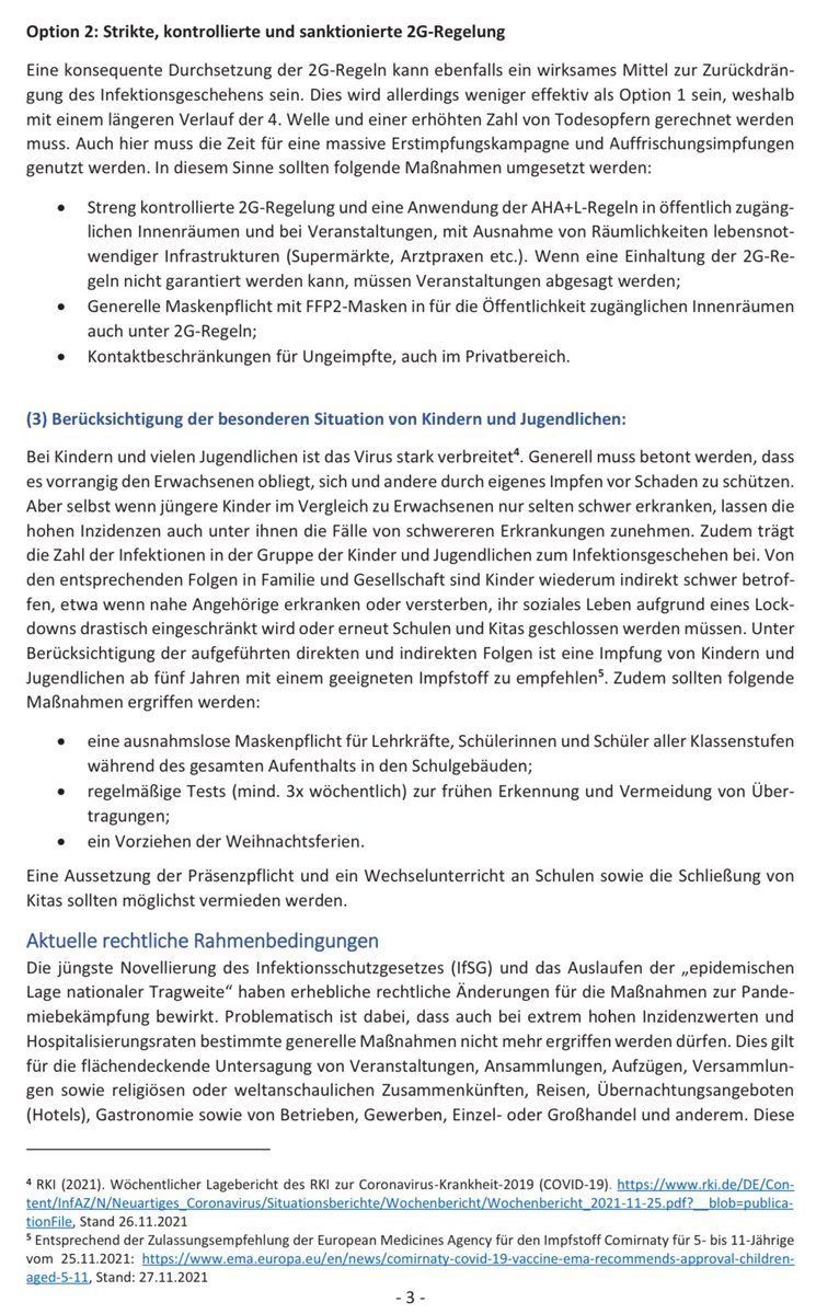 <a href="/c_drosten/">Christian Drosten</a> Siehe auch die von Dir verfasste und unterzeichnete 10. Stellungnahme Leopoldina vom 27.11.21 👉 „Unter Berücksichtigung der aufgeführten direkten und indirekten Folgen ist eine Impfung von Kindern und Jugendlichen ab fünf Jahren mit einem geeigneten Impfstoff zu empfehlen.“