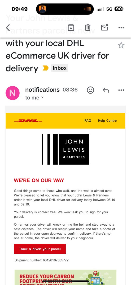 ⁦<a href="/dhlexpressuk/">DHL Express UK</a>⁩ ⁦<a href="/JohnLewisRetail/">John Lewis & Partners</a>⁩ is this genuine