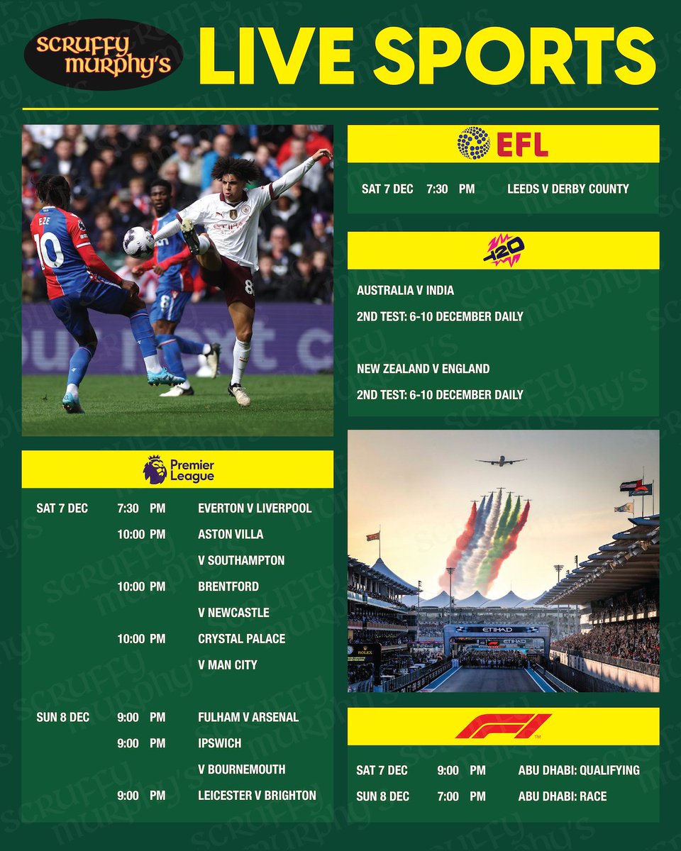 Live sports schedule this week
Happy Hour 🕒 3PM-7PM 🕙 11PM-CLOSE