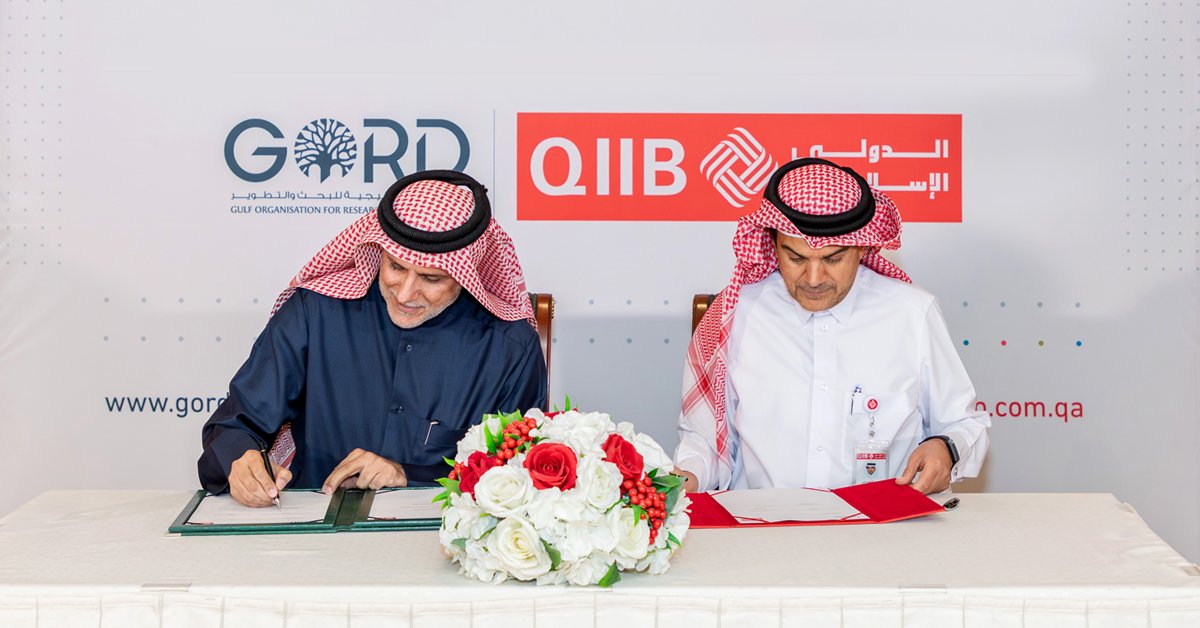 GORDMENA's tweet photo. GORD has signed an MoU 🤝with QIIB to advance #sustainability and #GreenFinanc initiatives in Qatar.  This collaboration will focus on developing initiatives that drive #SustainableDevelopment, align with Qatar National Vision 2030, and promote #ESG practices.

#QatarVision2030 https://t.co/ahkpLbrb8L