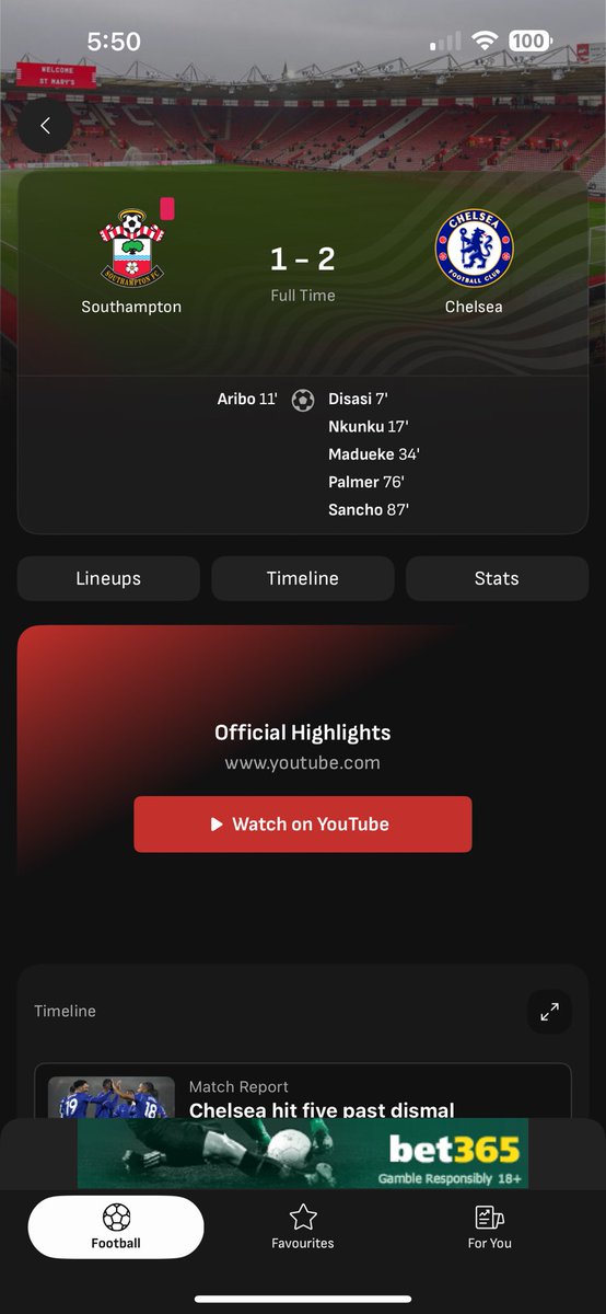 Glitch or beef for <a href="/ChelseaFC/">Chelsea FC</a> over performing.
