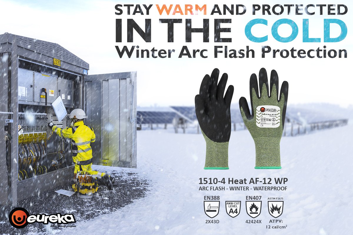 EurekaSafety's tweet photo. Eureka's 1510-4 Heat AF-12 Waterproof glove is designed for tough conditions with high spark, heat and flame risks. The glove is cut-resistant.

Keep your hands warm and protected from arc flash.

🔗 https://t.co/Nt0LYnPX1l

Contact us at eureka@berger.se for expert #PPE advice. https://t.co/VEDCl5cWkH
