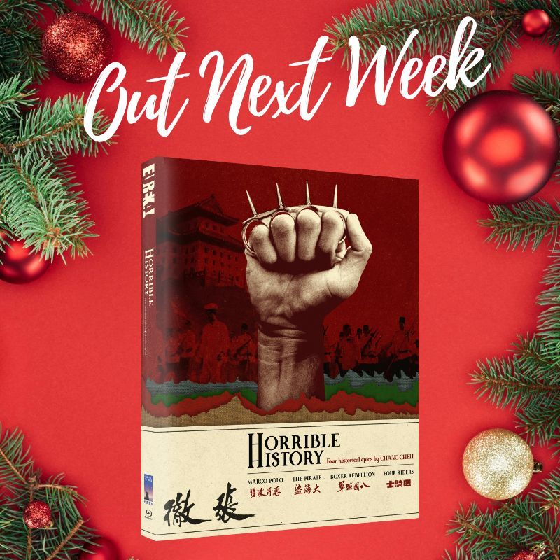 Eurekavideo's tweet photo. MARCO POLO, THE PIRATE, BOXER REBELLION, and FOUR RIDERS directed with aplomb by Chang Cheh #Shaw Brothers! #OutNextWeek
HORRIBLE HISTORY on Blu-ray in a two-disc set. Available FROM MONDAY in π¬π§ https://t.co/PxDoiC5JU8 and FROM TUESDAY in πΊπΈπ¨π¦ https://t.co/G9xJsvCMxd https://t.co/dJlxDURdb8
