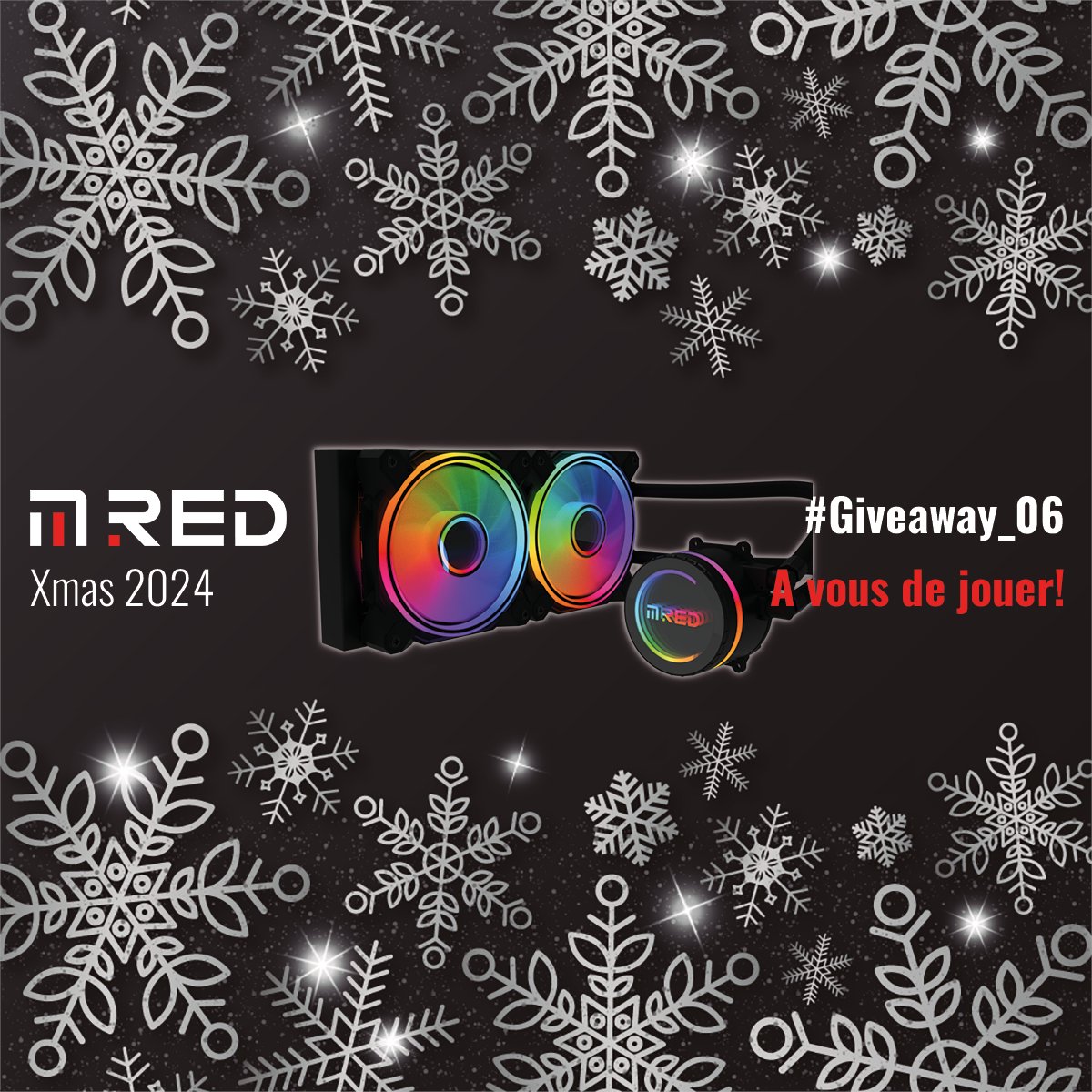 ✨ Vivez la magie de Noël avec le Calendrier de l’Avent MRed ! 🎅

#CONCOURS  #Giveaway  #XmasMRed ❄️
🎁 Case n°6 : Watercooling Infinite 240
🖤 AIO 240mm
🖤 ARGB

🎄 #RT, Like &amp; Follow <a href="/MRed_Official/">MRed</a> 
🔔 TAS le 8/12
Bonne chance à toutes et à tous 🍀

#upyourgame 👊