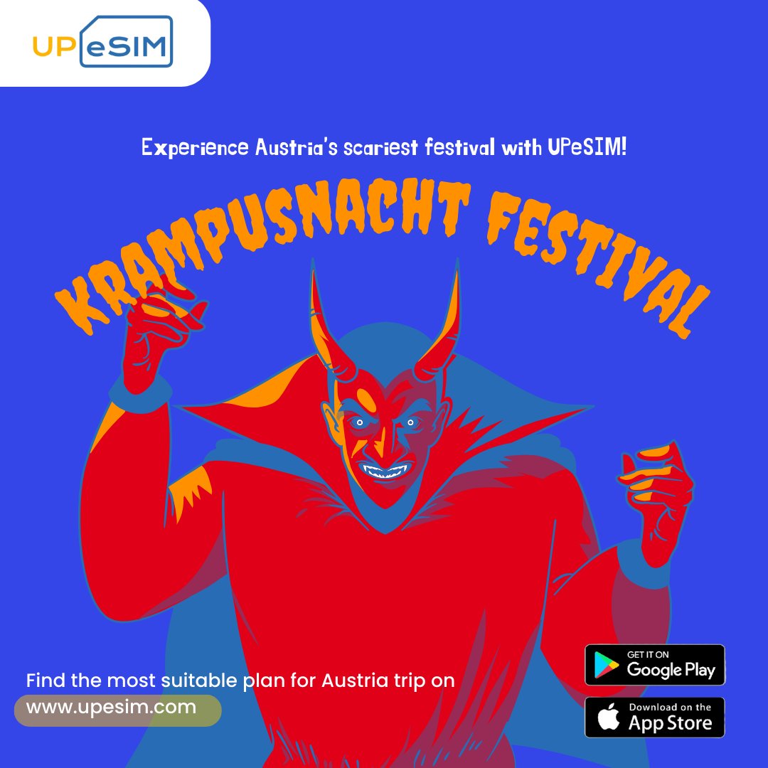 Feel the chills and thrills of the Krampusnacht Festival! 🐐🔥

Travel, Connect, Enjoy

Visit our website: upesim.com

#KrampusnachtFestival #AlpineTraditions #FeelTheThrill #ScaryFestivals #Folklore