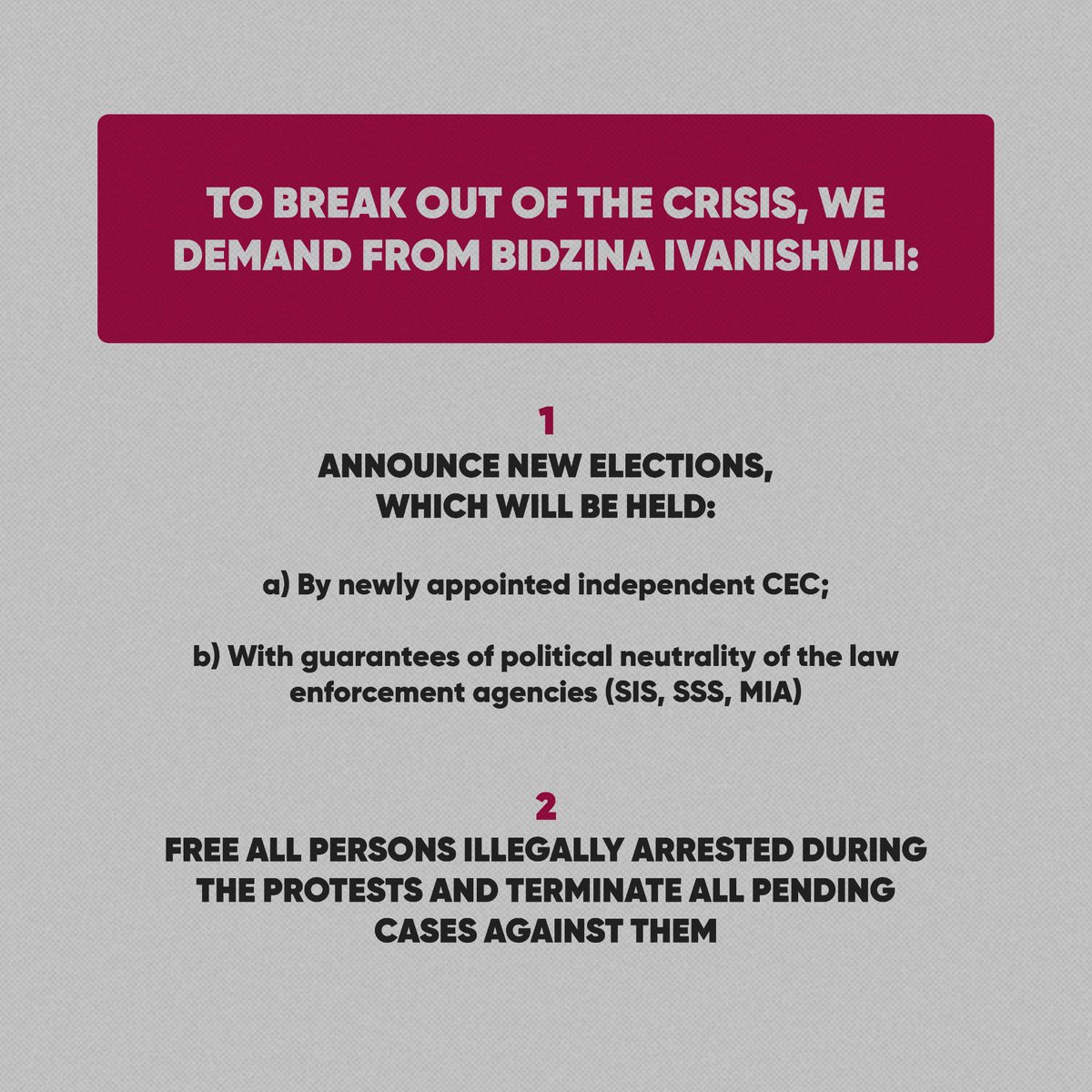 NGOs request from Ivanishvili: ❗️❗️

#GeorgiaProtests