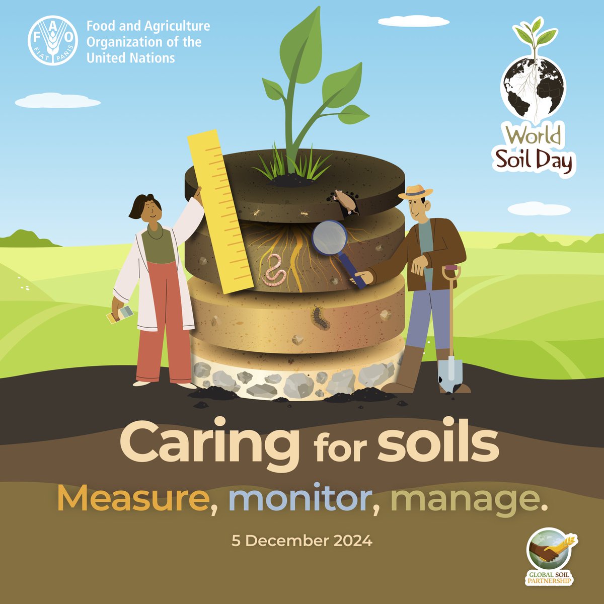 World Soil Day
Caring for Soils: Measure, Monitor, Manage
#citizenscience can do a lot. Check our resources here: eu-citizen.science/projects?keywo…

More on the international celebration here: fao.org/world-soil-day…