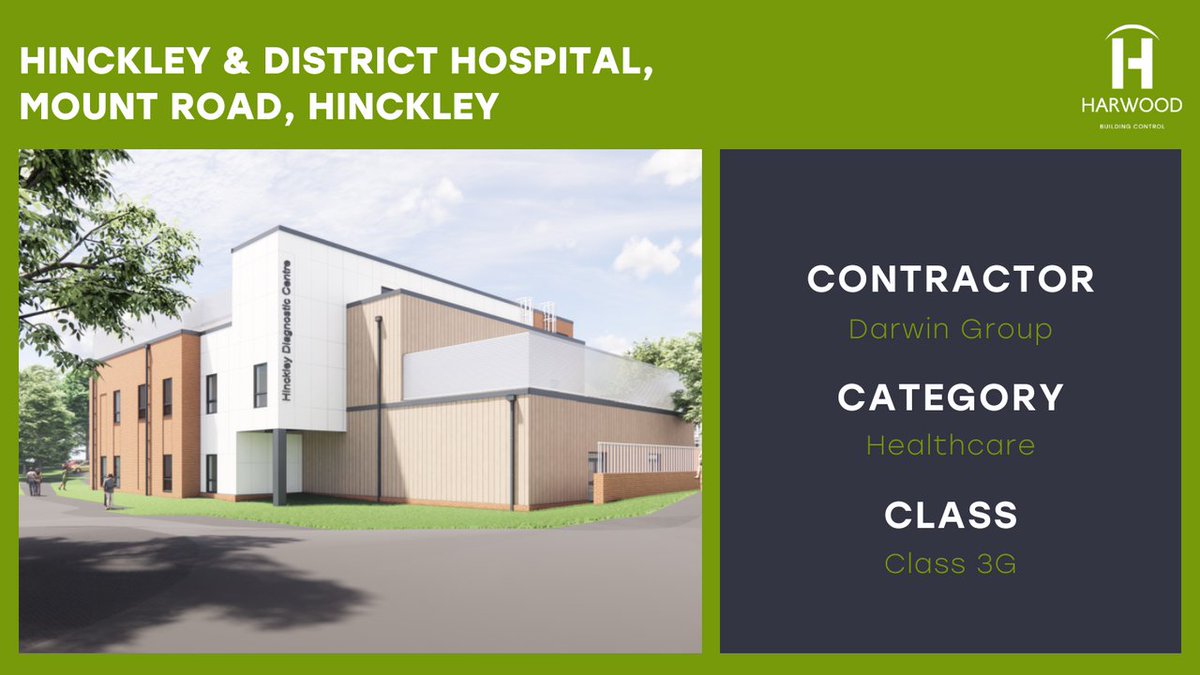 Harwood Building Control Ltd (@harwoodbc) on Twitter photo We're proud to provide our expertise for a new two and three-storey daycare and diagnostic centre at Hinckley & District Hospital.
Working alongside <a href="/darwingroup_ltd/">Darwin Group</a>, we will ensure the project complies with building regulations.
Our projects: harwood.uk.com/ourwork/ We're proud to provide our expertise for a new two and three-storey daycare and diagnostic centre at Hinckley & District Hospital.
Working alongside <a href="/darwingroup_ltd/">Darwin Group</a>, we will ensure the project complies with building regulations.
Our projects: harwood.uk.com/ourwork/