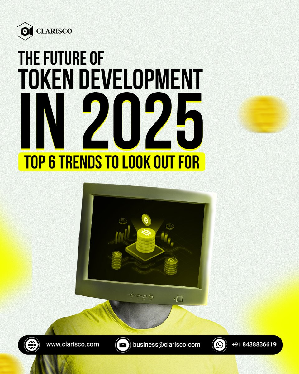 ClariscoSol's tweet photo. 2025 is bringing BIG changes in Token Development
Find out the Top 6 Trends happening in the future of tokens & blockchain.
Read the full article:
https://t.co/AyHmy2ZZKt
#Clarisco #Crypto #Blockchain #tokendevelopment #nfttokendevelopmentservices #nfttokendevelopment https://t.co/ZKNS5qDjFy