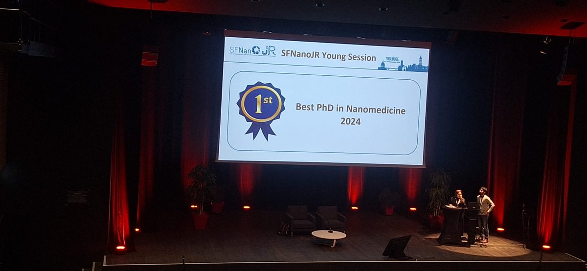 Congratulations to Manon Berger for obtaining the prestigious SFNano PhD Award at this year’s conference in Toulouse!

Her excellent presentation was about developing lipid nanoparticles using PEG alternatives for efficient siRNA delivery.

#SFNano2024 #PhDAward #Nanomedicine