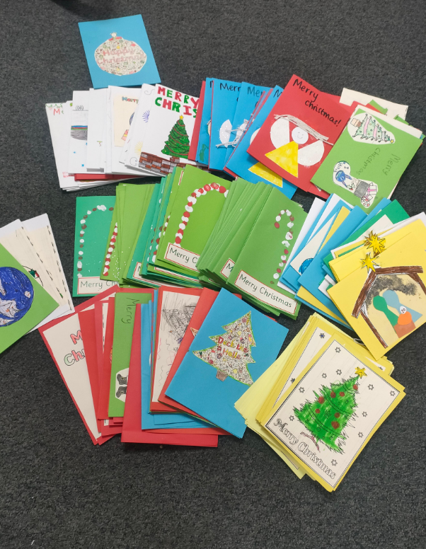 Wow! Amazing effort by our children- we have created over 200 Christmas cards to be delivered to elderly residential home residents. Spreading the love this Advent Time