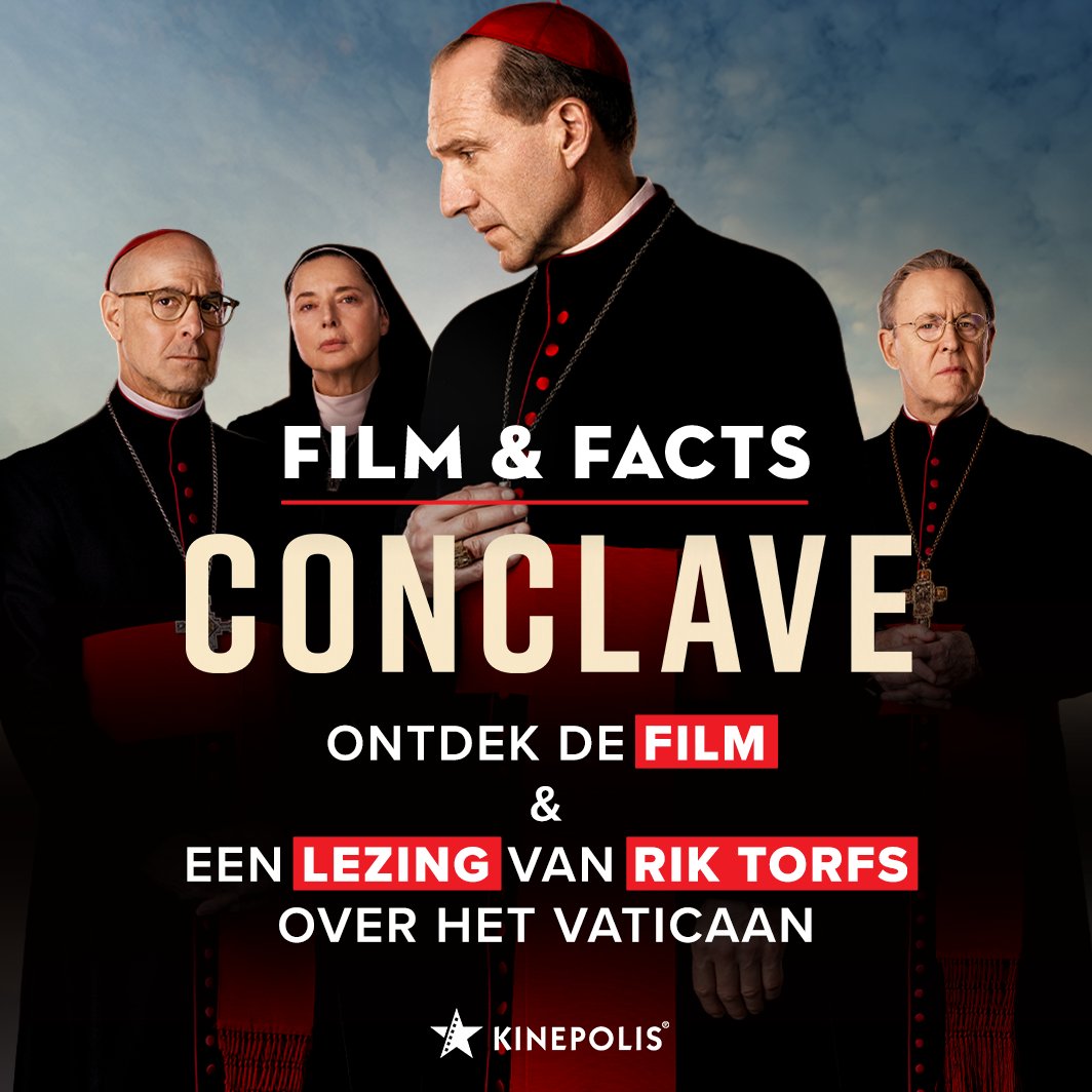 Film &amp; Facts: Lezing Rik Torfs <a href="/torfsrik/">Rik Torfs</a>  + film Conclave

Op 12 december geniet je in Kinepolis Antwerpen van de intrigerende film Conclave en een boeiende lezing door Rik Torfs over de fascinerende wereld van het Vaticaan. 
Info &amp; tickets > bit.ly/3ZcxIpE