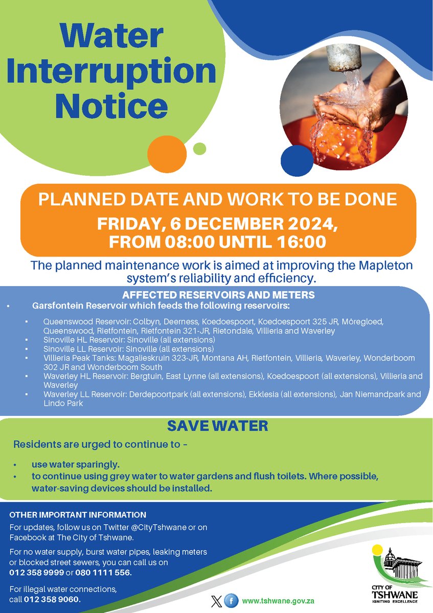 3/3 Planned #WaterSupplyInterruption