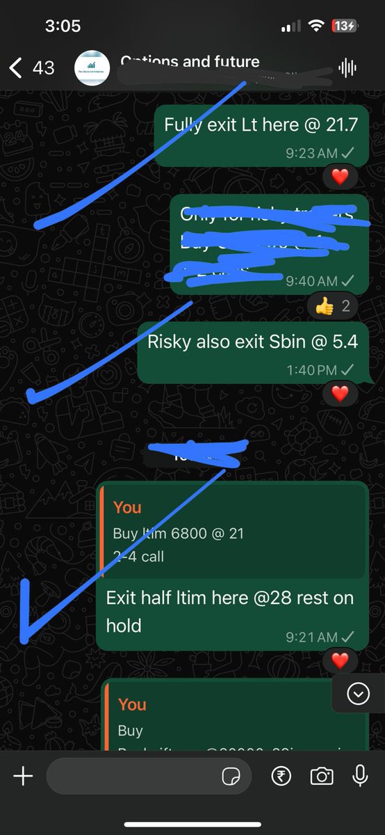 cadalukaanubhav's tweet photo. These calls exited in premium group
small to mid profit in all calls
In f&o group
#banknifty
#wipro
#bajajfinance
#ltim
#concor
in Equity group
#emamireal
#ghcltext
#knrcon
#chemplast
Screenshots are attached
If one want to join can WhatsApp @8740032032
https://t.co/llNIsQN9QT
Or can message me on X
Or can join through link provided in my profile