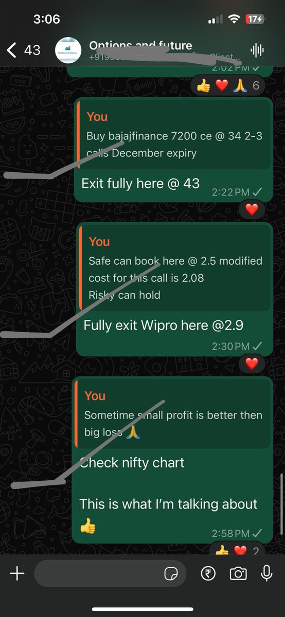 cadalukaanubhav's tweet photo. These calls exited in premium group
small to mid profit in all calls
In f&o group
#banknifty
#wipro
#bajajfinance
#ltim
#concor
in Equity group
#emamireal
#ghcltext
#knrcon
#chemplast
Screenshots are attached
If one want to join can WhatsApp @8740032032
https://t.co/llNIsQN9QT
Or can message me on X
Or can join through link provided in my profile
