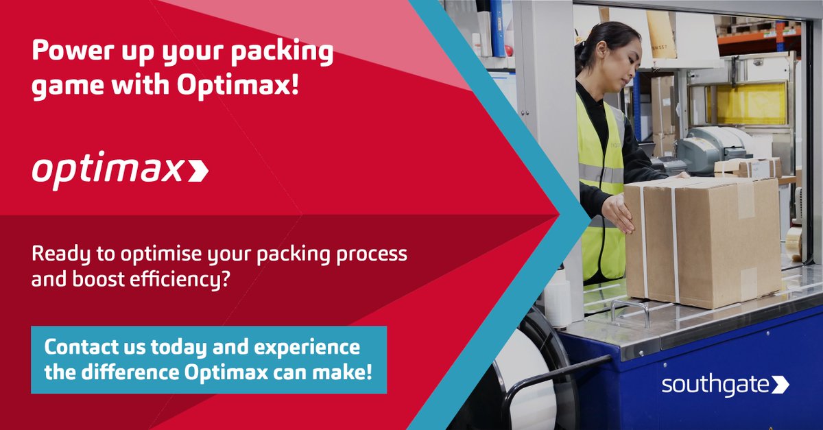 Optimax has everything you need, from heavy-duty shredders to pallet wrappers.

Optimise your efficiency and be dispatch-ready, faster. Download our catalogue to start now bit.ly/3OKxYXW or contact our team at enquiries@southgateglobal.com