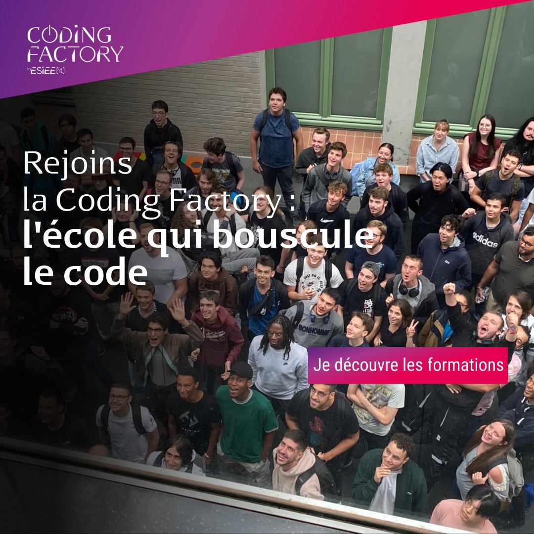 CodingEsieeIT's tweet image. Tu es motivé·e, curieux·se et prêt·e à apprendre ? La Coding Factory by ESIEE-IT te recrute sur tes soft skills ! Formations Post-Bac à Bac+5 en alternance ou temps plein.
esiee-it.fr/fr/la-coding-f…
#CodingHeroes #EduScrum #developpeurweb