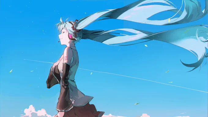 こういう気持ちいい空描くのが好き 