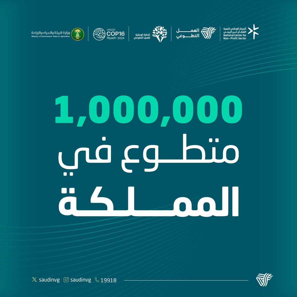 nidaa_soc's tweet photo. نفتخر نحن الجمعيات الصحية بمساهمتنا في تجاوز المستهدف بالوصول إلى #مليون_متطوع قبل عام 2030 في إنجاز وطني يعكس جهود #مجتمع_معطاء مؤكدين التزامنا بتمكين المتطوعين للمشاركة في المبادرات الصحية

@health_charit https://t.co/yG9EL5NhFS