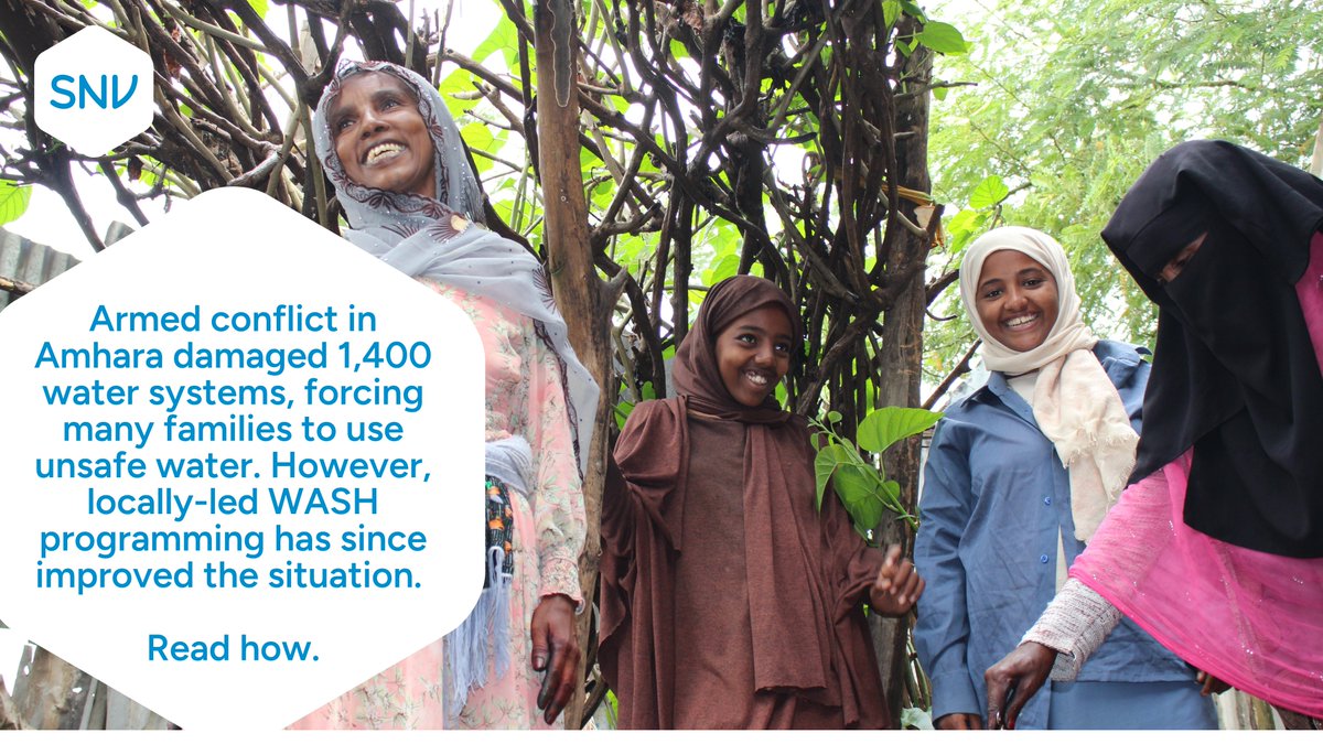 The recovery of Kebeles' WASH systems following the 2021 conflict underscores the need for government collaboration and local capacity-building to ensure the sustainable management of water services. 

🔗 Read: snv.org/update/water-f…

#Ethiopia #WaterSecurity
<a href="/SNVEthiopia/">SNV Ethiopia</a> <a href="/USAID/">USAID</a>