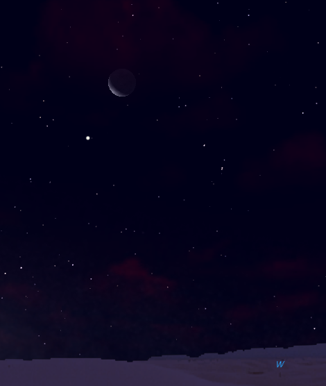 Perryastronomy's tweet photo. BEAUTIFUL VENUS &amp; MOON...NOW!
Don't waste any time, run outside right now - it's clear and there's a stunning pairing of bright Venus and the crescent moon in the western sky. Show the family and tell your friends, but hurry! https://t.co/aiRmX7p8EC