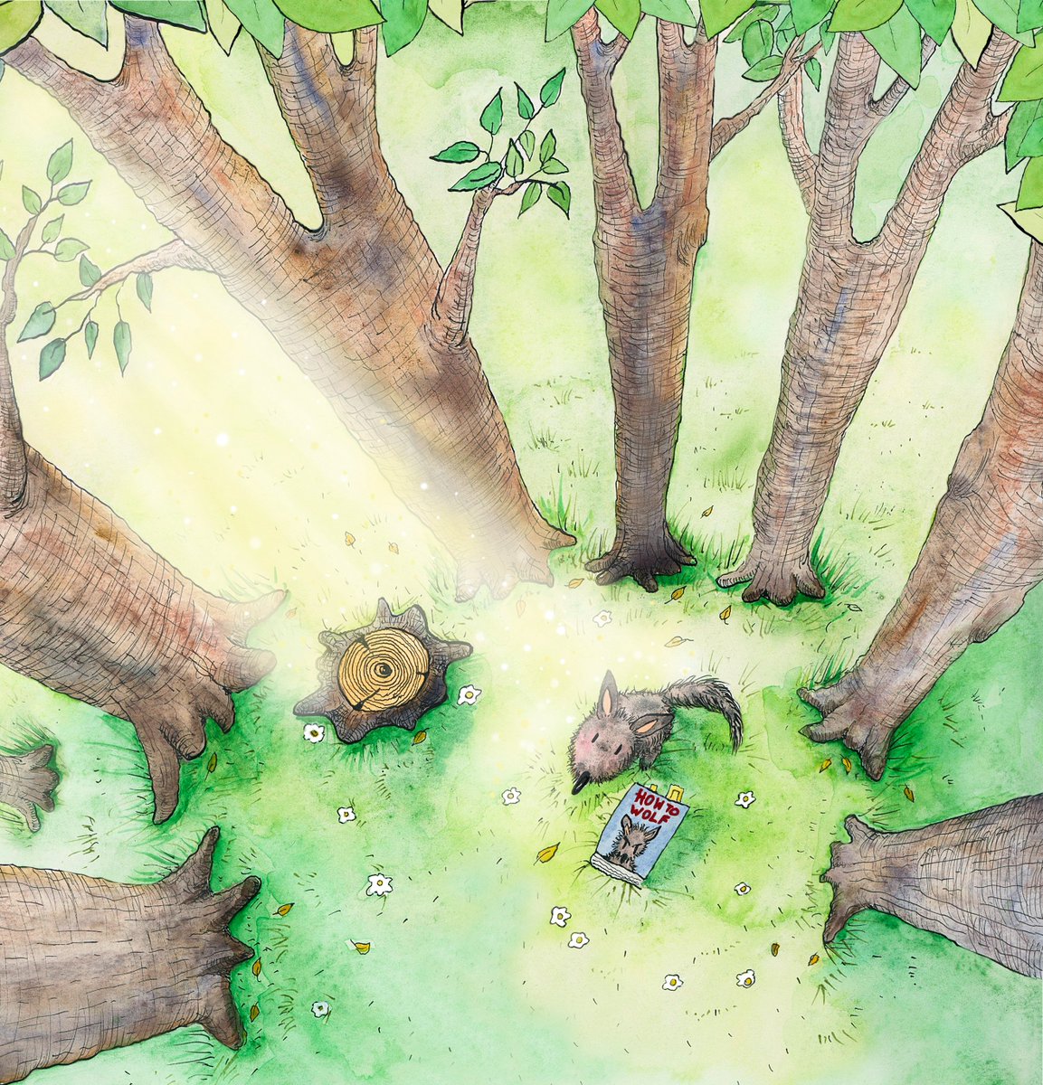 Life can be difficult when you're a shy little wolf.

#kidlitpostcard #kidlitpostcardday #illustration #wolf #trees #topview

chantal5e69.myportfolio.com