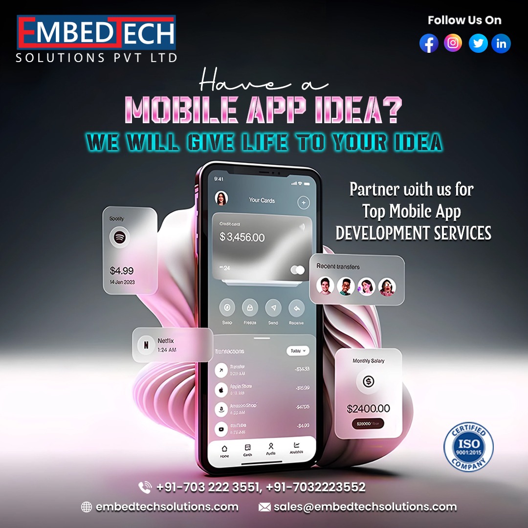 Embedtech_sol's tweet photo. Ready to launch or level up your online business? With our innovative mobile app solutions, set the stage for success! From seamless user experiences to scalable features

🌐 https://t.co/8bFjLgkiRJ

#Embedtech #MobileApplicationDevelopment #BestMobileApplicationDeveloper https://t.co/7GdzaWmzdc