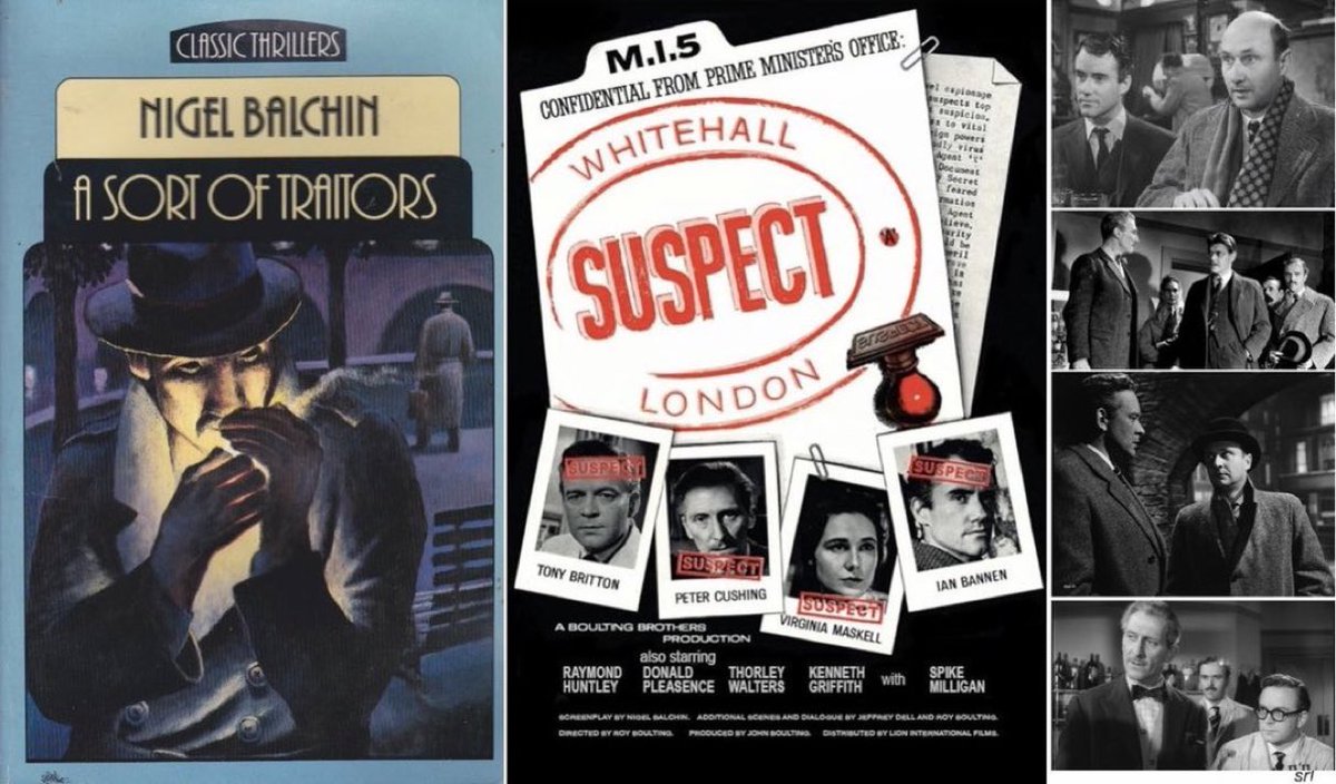 SaveRedlandLibr's tweet photo. 10:40am TODAY on @TalkingPicsTV 

The 1960 #Thriller film🎥 “Suspect” (aka “The Risk”) directed by John &amp; Roy Boulting from a screenplay by #NigelBalchin and based on his 1949 novel📖 “A Sort of Traitors“

🌟#TonyBritton #VirginiaMaskell #IanBannen #KennethGriffith #PeterCushing https://t.co/V2CGQeCku6