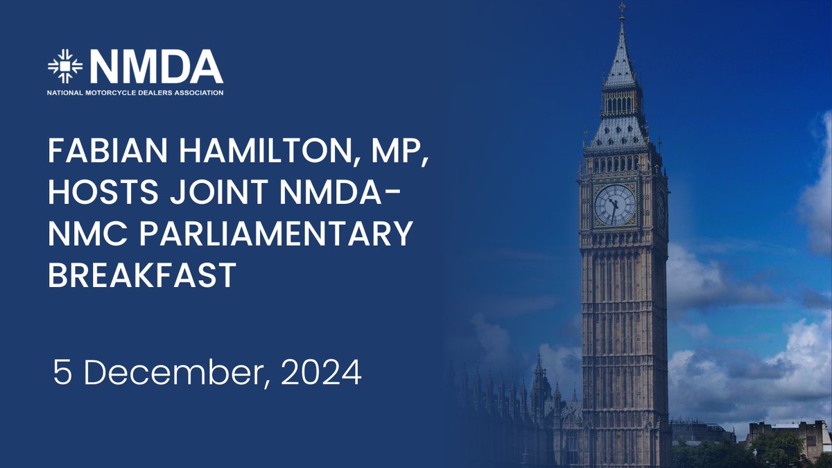 🏍️Motorcycling in Focus at Parliament🏛️

On Dec 4, Fabian Hamilton MP hosted the NMDA &amp; NMC Parliamentary Breakfast, spotlighting the £7B motorcycle sector and its 50,000 jobs.

Read the full press release here: rmif.co.uk/en/bulletins/1…

#Motorcycling #TransportPolicy #Innovation