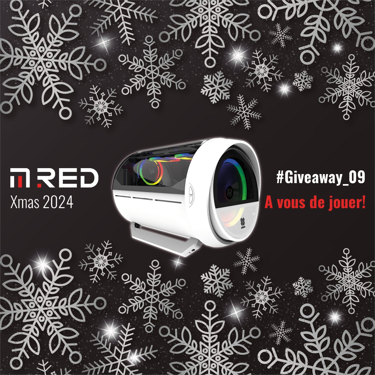 ✨ Vivez la magie de Noël avec le Calendrier de l’Avent MRed ! 🎅

#CONCOURS  #Giveaway  #XmasMRed ❄️
🎁 Case n°9 : Boîtier Warship Blanc
🖤 Format Micro ATX
🖤 4 ventilateurs et controller ARGB
🖤 Design disruptif

🎄 RT, Like &amp; Follow <a href="/MRed_Official/">MRed</a> 
🔔 TAS le 11/12
