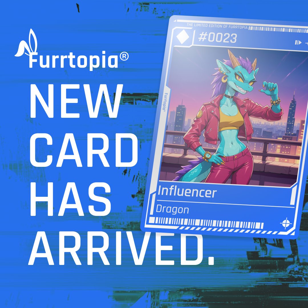 FurrtopiaApp's tweet photo. New Card Released: Influencer Dragon 🐉📱
Meet the Influencer Dragon! This card will take your gameplay to the next level, boosting your earnings.

Something big is coming 🧨
Tomorrow is the day for the update release! Stay tuned and see what's new! https://t.co/sWocL4JVod