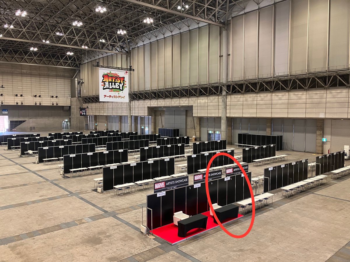 peachmomoko60's tweet photo. アーティストアレイのエリアマップがまだ公開されていないということなので、参考になるかは分かりませんがアーティストのマップをどうぞ。赤いマークが私です。会場の入り口とか詳細は私にも分かりません。 https://t.co/VjSAXBhJmK
