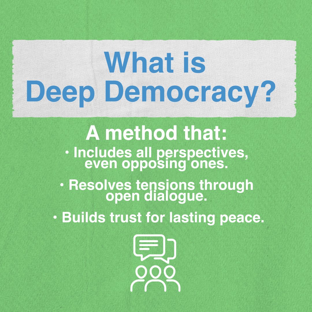 EncompassTrust's tweet photo. We use Deep Democracy in our Journey of Understanding programs to bring divided communities together.

Right now, fostering understanding and empathy between individuals from opposing backgrounds is vital for building the framework for one day building a future of lasting peace. https://t.co/BKxZtcVowN