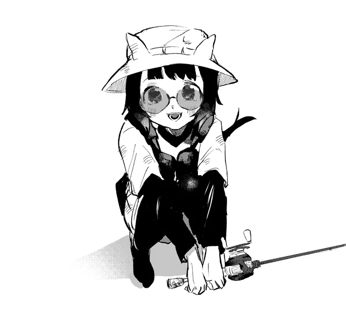 釣りをするフラワーちゃん 
