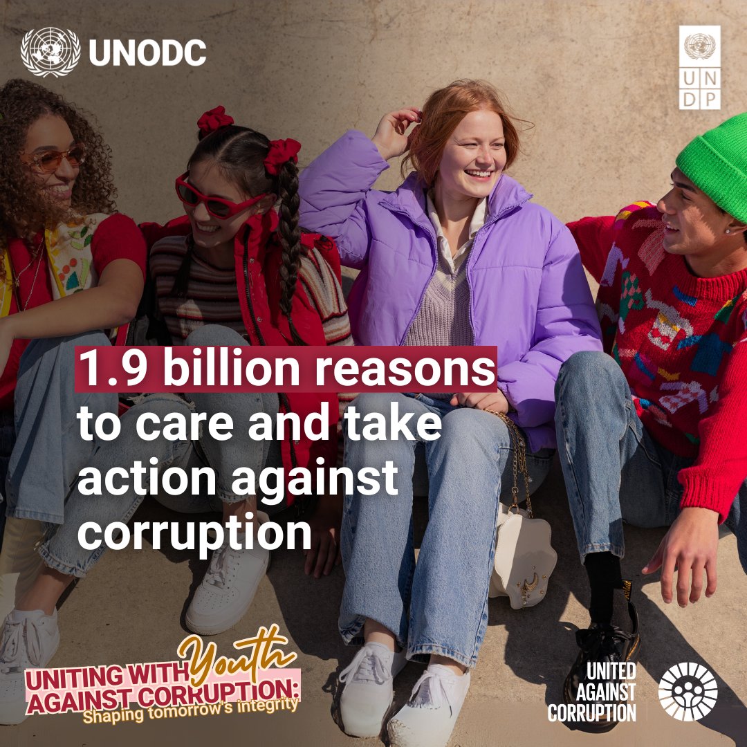 Corruption crushes young people’s dreams.

With 1.9 billion youth worldwide, fighting it is vital for the future of nearly a quarter of the global population.

Learn why on anticorruptionday.org.

#UnitedAgainstCorruption #IACD2024 #Youthled