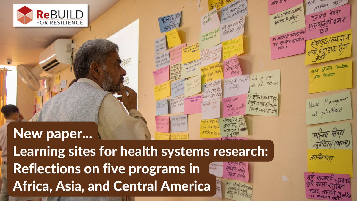 ReBUILD for Resilience (@rebuildrpc) on Twitter photo NEW PAPER: Learning sites for health systems research: Reflections on five programs in Africa, Asia & Central America
ReBUILD team & colleagues share insights on doing embedded #HPSR in learning sites - the pros & cons
rebuildconsortium.com/resources/lear…
<a href="/jmnzinga/">Jacinta Nzinga</a> <a href="/shophikaregmi/">Shophika Regmi</a> NEW PAPER: Learning sites for health systems research: Reflections on five programs in Africa, Asia & Central America
ReBUILD team & colleagues share insights on doing embedded #HPSR in learning sites - the pros & cons
rebuildconsortium.com/resources/lear…
<a href="/jmnzinga/">Jacinta Nzinga</a> <a href="/shophikaregmi/">Shophika Regmi</a>