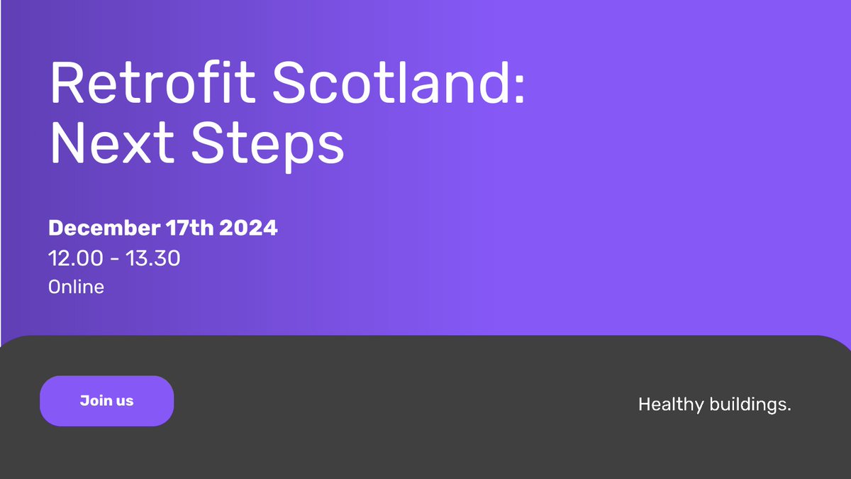 Learn more about Retrofit Scotland and what they have in store for 2025 by joining their Retrofit Scotland: Next Steps online workshop on the 17th of December 2024. 

➡️ Register your interest: bit.ly/3Vn1VkA
📆 17th December
⏰ 12-13.30
📍 Online