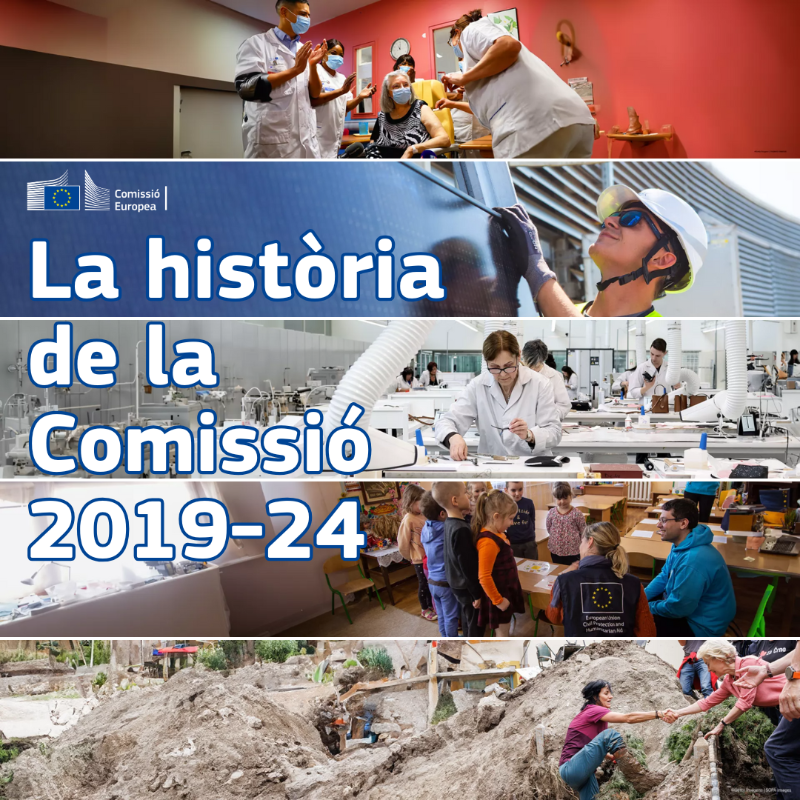 ComissioEuropea's tweet photo. La nova Comissió 🇪🇺 2024-2029 ja ha pres possessió, prenent el relleu a un equip que ha treballat durant 5 anys de manera valenta i ambiciosa.
Aquí tens un resum de tota la feina feta en el passat mandat: des de la gestió de crisis com la Covid fins al #PacteVerd ⬇️
#EUDelivers