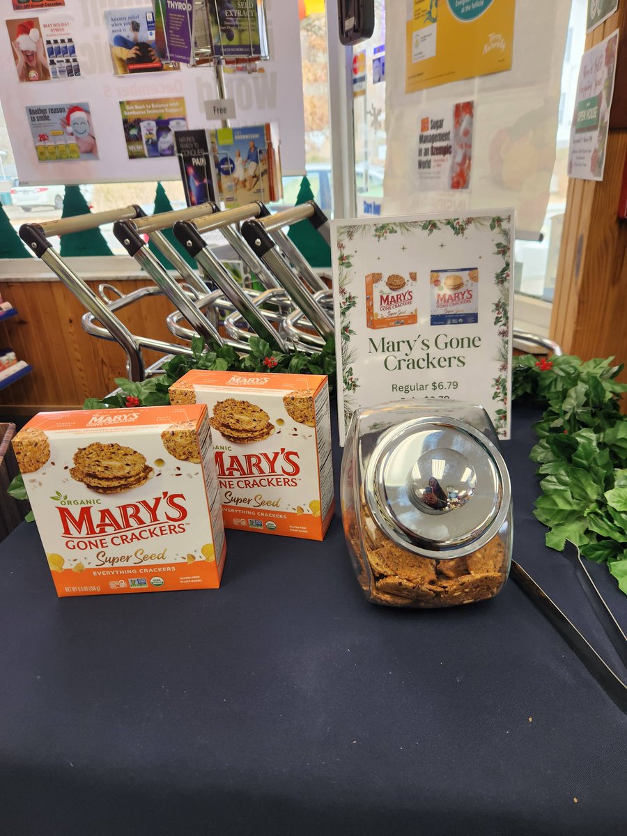 Our sample of the day is the Mary's Gone Crackers. They are on sale for $3.79!