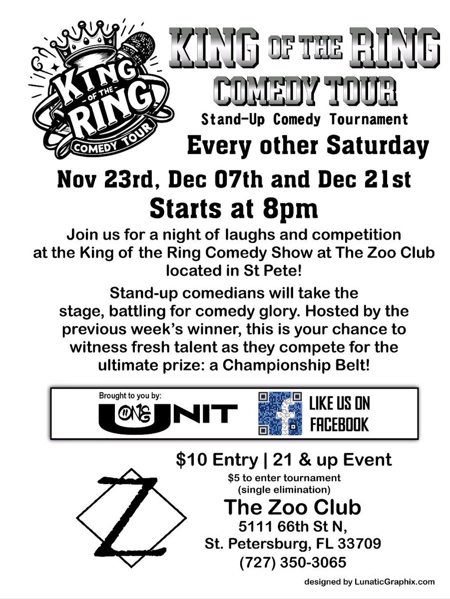 Hex_a_mo_Joe's tweet image. #comedy #StPetersburg #OneUnit #KingoftheRing