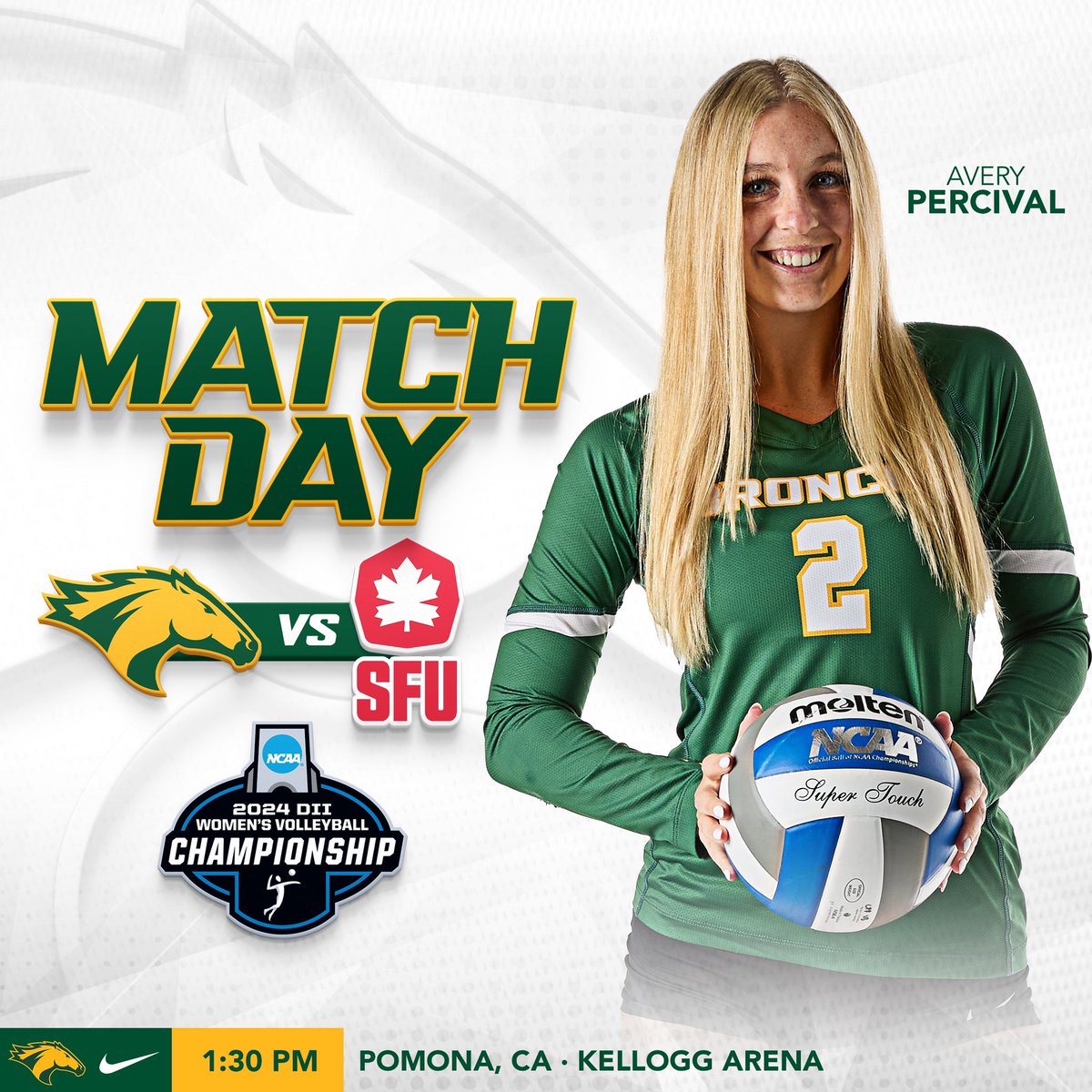 Cal Poly Pomona Broncos (@cppbroncos) on Twitter photo GAME DAY!
🏐 <a href="/cppvolleyball/">Cal Poly Pomona Volleyball</a> plays their first home NCAA Tournament game in 32 years at Kellogg Arena. Come watch them take on Simon Fraser at 1:30 PM!
📊: broncoathletics.com/sidearmstats/w…
🖥️: flocollege.com/live/148188
#WeAreCPP GAME DAY!
🏐 <a href="/cppvolleyball/">Cal Poly Pomona Volleyball</a> plays their first home NCAA Tournament game in 32 years at Kellogg Arena. Come watch them take on Simon Fraser at 1:30 PM!
📊: broncoathletics.com/sidearmstats/w…
🖥️: flocollege.com/live/148188
#WeAreCPP