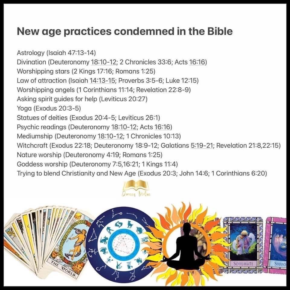 BookOfRevelatio's tweet photo. Please stay away from new age bs like astrology,yoga,Christ consciousness,raising vibrations,numerology,ETC; It's all witchcraft and all satanic and not from God all we need is Jesus Christ!!! https://t.co/eS6TwHVPZ8