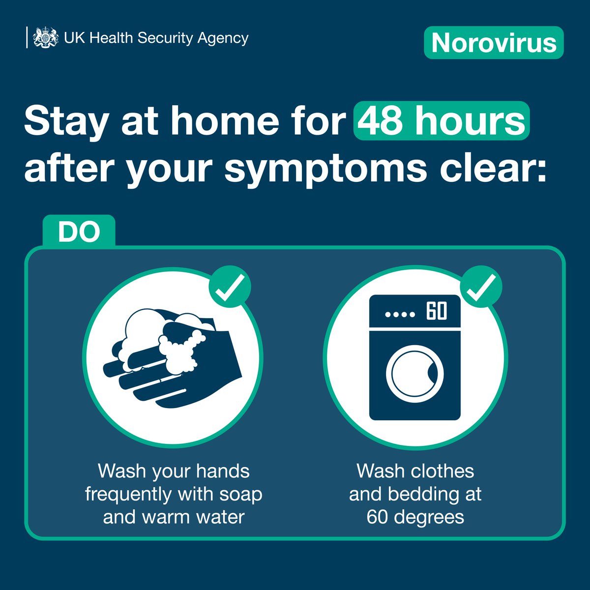 #Norovirus cases are rising!
 
Norovirus, or the 'winter vomiting bug', is spreading.

Here is what you can do to stop and avoid the spread this winter.

Do not

❌Go to work,  school, or visit hospitals.
❌Prepare food for others.

Find out more:  nhs.uk/conditions/nor…